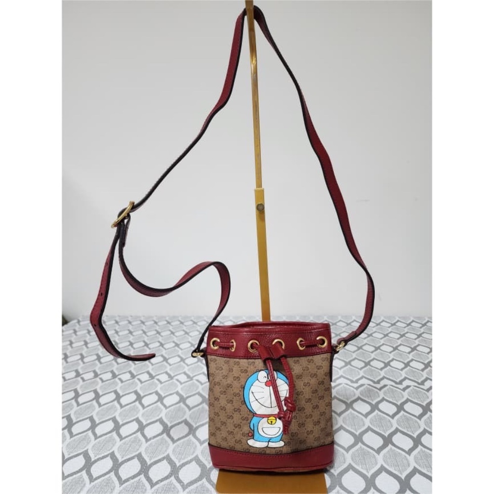 Authentic Gucci Doraemon x Gucci Coated Canvas Bucket Bag Mini - Picture 1 of 15